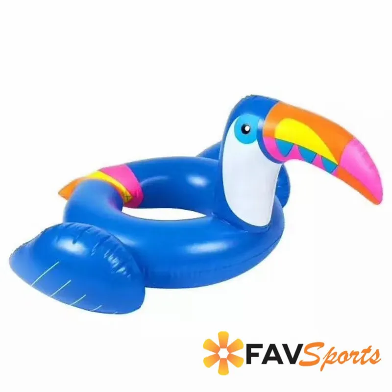 Blue toucan Надувные Мультяшные забавные кольца в виде животных, детский бассейн с фламинго, Детский круг, лебедь, плавательные кольца, сиденье, лодка, водный бассейн, игрушки, 5 цветов - Цвет: Blue toucan