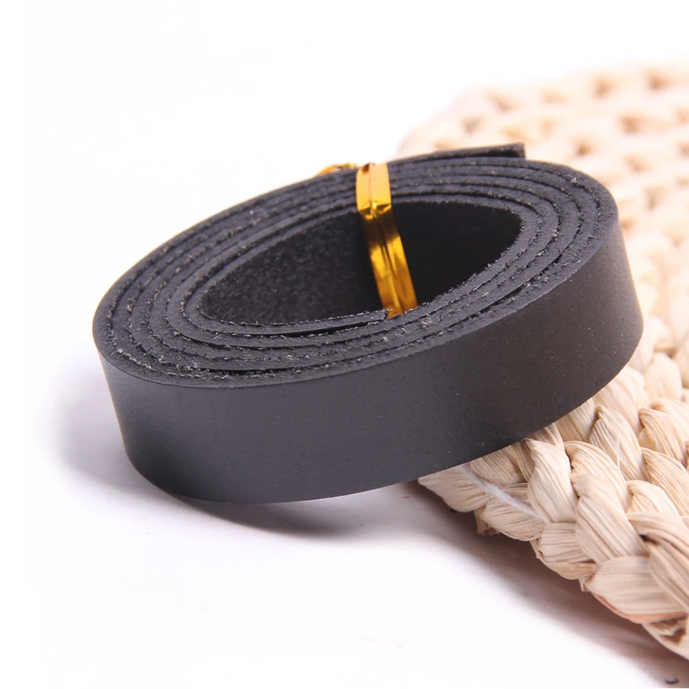 Genuine Leather Jewelry Cord String in Black/Brown/Coffee - Versatile Flat Lace Rope for DIY Chokers, Necklaces, and Bracelets