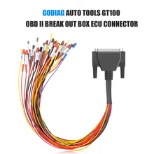 GODIAG herramientas automáticas GT100 OBD II, caja de ruptura, Cable de puente de conector ECU para GT100