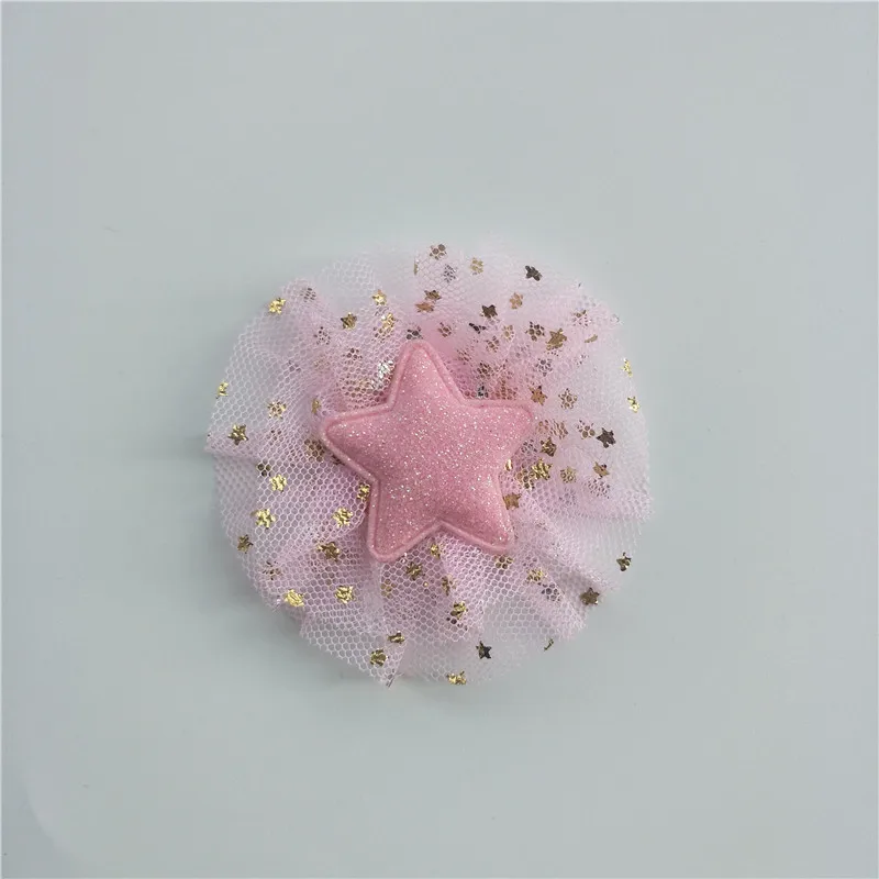 pink 6 см, 10 шт./партия, сделай сам, блестящий, украшенный цветами, аппликация для детей, заколки для волос, аксессуары - Цвет: pink