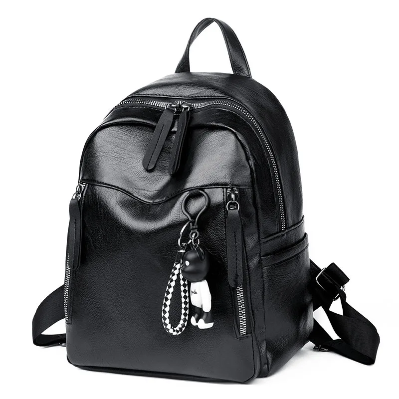 

Backpack Women's 2019 New Style Fashion Korean-style Versatile Fashion Soft Leather Women's Backpack Student School Bag WOMEN'S