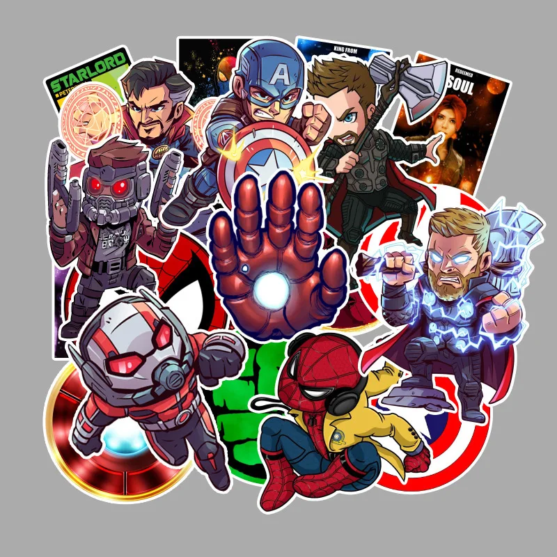 95 шт. Marvel игрушки Мстители эндшпиль наклейки супер герой Халк Железный человек паук Капитан автомобиль наклейка для скейтборда багаж ноутбук