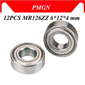 

12 PCS MR126ZZ L-1260 MR126-2RS 6*12*4 mm 6x12x4 mm Miniature MR126 ZZ Ball Bearings L-1260ZZ MR126z