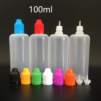 

10pcs 100ml Empty PE Plastic Dropper Bottle Eliquid Vape juice Squeeze Bottle With Long Tip with Childproof Cap #013