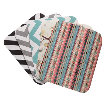 

Computer Game Mousepad Round Ethnic Style Rubber Anti-slip Table Decoration Home Office Water Coaster Canvas Durable Accessory