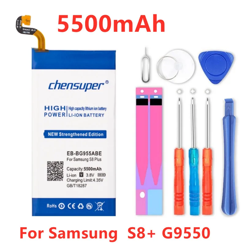 Chensuper 5500Mah Eb-Bg955Abe Batteria Per Samsung Galaxy S8 + G9550 S8 Più S8Plus Sm-G9 Sm-G955 G955 Strumenti Regalo