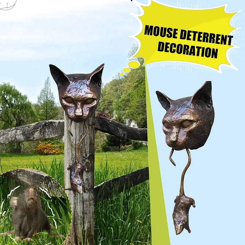 Resin Catch Mouse Door Knocker Door Knocker with Swinging Mouse Front Decor Handmade Doorknobs for Cat Love door knocker