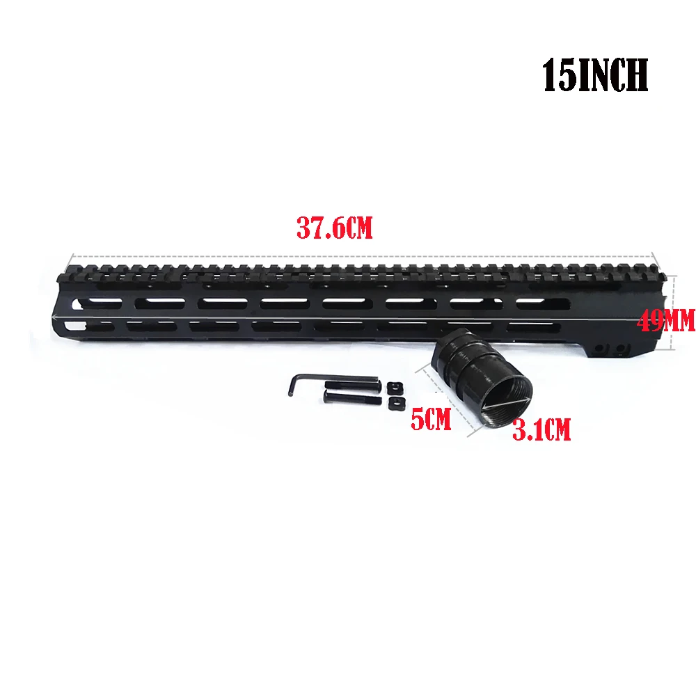 Totrait тактический AR15 поплавок M-LOK Handguard " 9" 1" 12" 13," 15" 1" Пикатинни со стальной бочкой гайка для прицела BK - Цвет: 15inch
