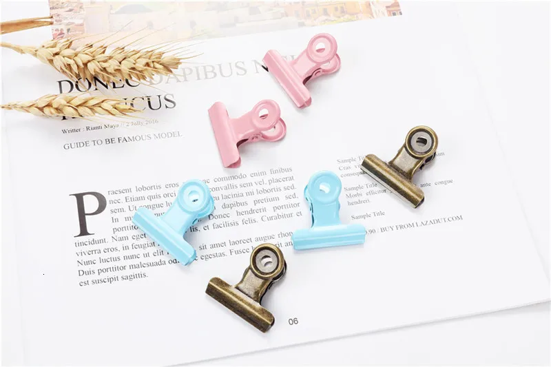 6 PCS/lot Colorful Metal Paper Photo Clips Iron Office Document Decorative Stationery Supplies Clothespins Binders Clamp 02624
