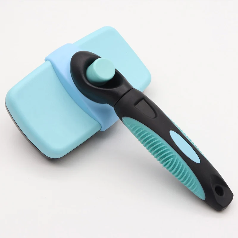 Blue Расческа для домашних животных Горячая самоочищающаяся щетка для уборки в один клик расческа для ухода ха шерстью животных расческа из нержавеющей стали - Цвет: Blue