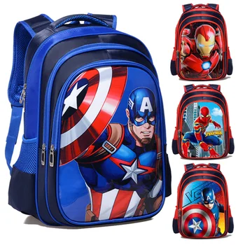 

The Avengers Iron Man Captain America Boys Girls Children Kindergarten School bags Teenager Kids Schoolbags Student Backpack