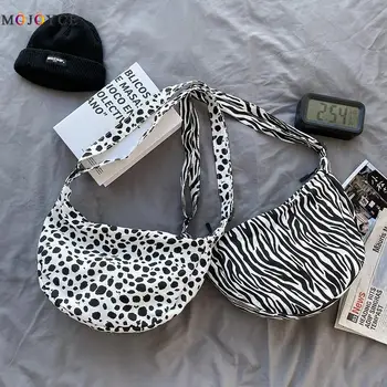 

Fashion Animal Pattern Shoulder Underarm Bags for Women 2020 Canvas Dumpling Handbags Portable Single Hobos Messenger Totes