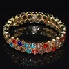 Ladies Crystal Rhinestone Bracelet Bangle Adjustable Wide Cuff Bracelet Bride Crystal Stretch Bracelet Jewelry for Women's Gifts 4