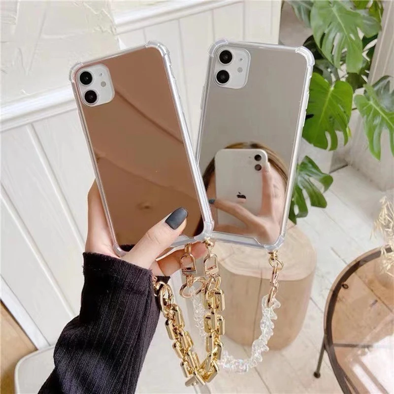 Зеркальный чехол для Samsung S8 S9 Plus S10e S20 противоударный с подушкой безопасности Galaxy