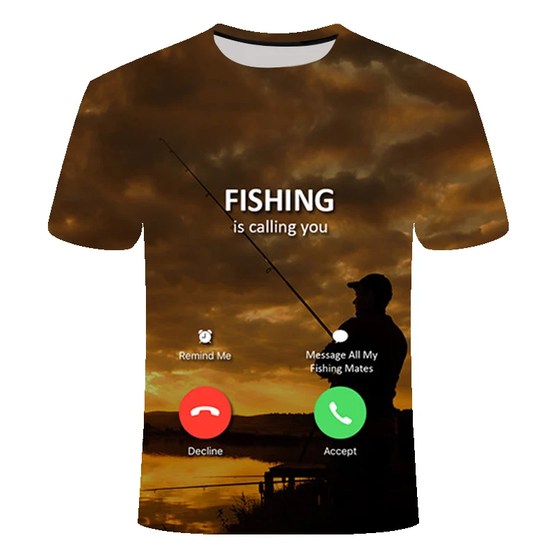 

new Fishing 3d T-shirt Men And Women Hip Hop Casual T-shirt 3d Print Fun Fish Harajuku Funny Fishing Rod O-neck Shirt T-shirt