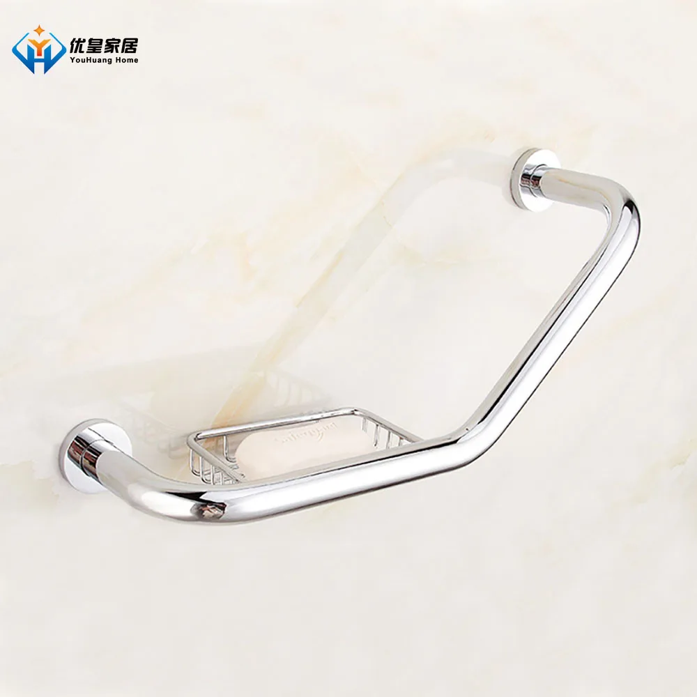 

Stainless Steel Bathroom Accessories Handrails Bathtub Handles Elderly Safety Armrest With Soap Net Dish