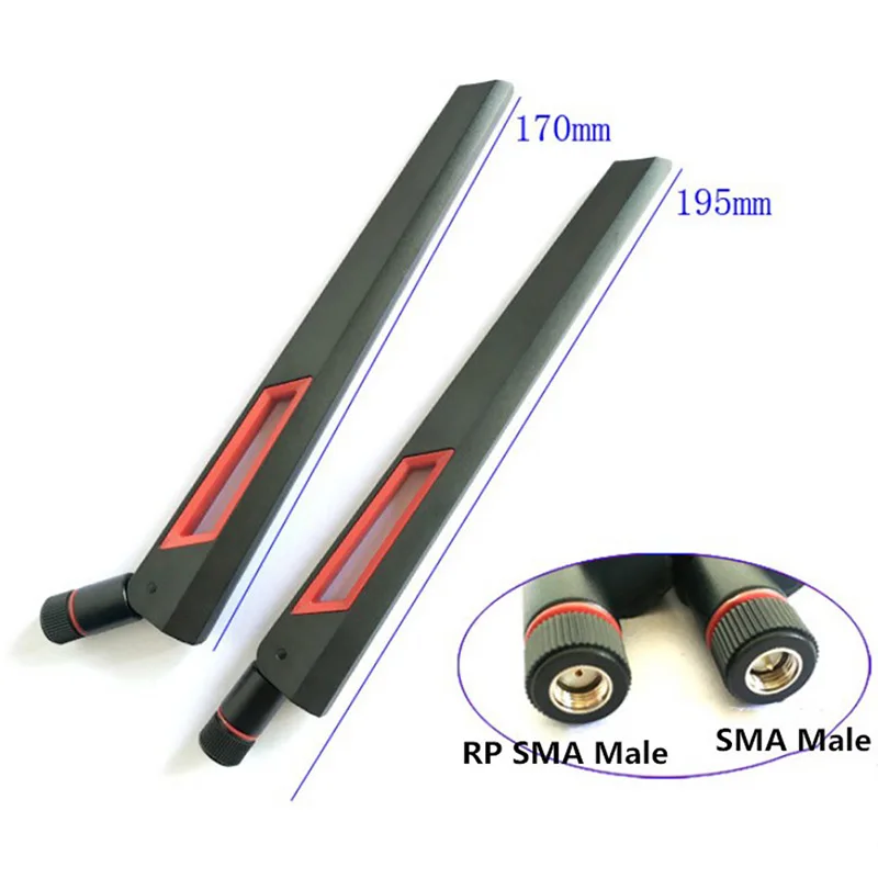 2PCS 10 dbi Dual band WIFI Antenna 2.4G 5G 5.8Gh RP SMA Male Universal Antennas Amplifier WLAN Router Antenne Booster