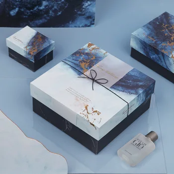 

Marble Texture Simple Business High-grade Gift Box Packaging Customized perfume packaging box happy birthday wedding party favor