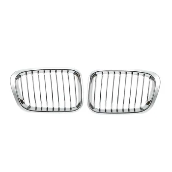 

One Pair Plated Chrome Silver Front Grille Grilles for BMW E46 4 Door 98-01