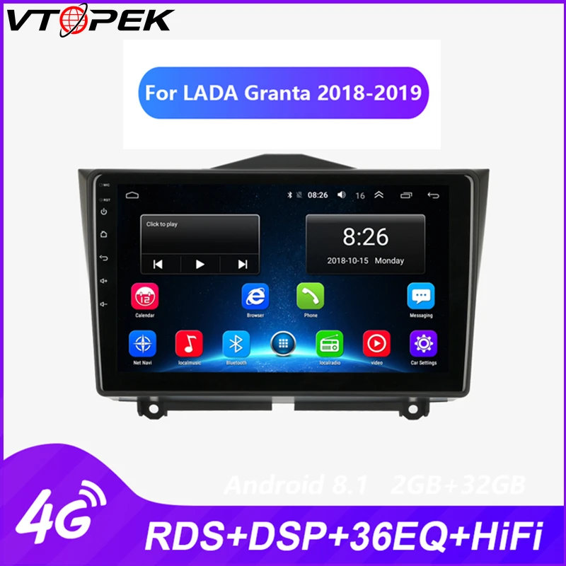 

Vtopek Car Radio Multimedia Video Player For LADA BA3 Granta Cross 2018 2019 Navigation GPS Android IPS Touch Screen DSP