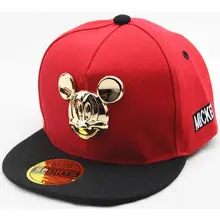 С фабрики хлопок из искусственной кожи Бейсбол Кепки для маленьких детей в стиле хип-хоп кепка для мальчиков, девочек с Микки Маусом шляпа