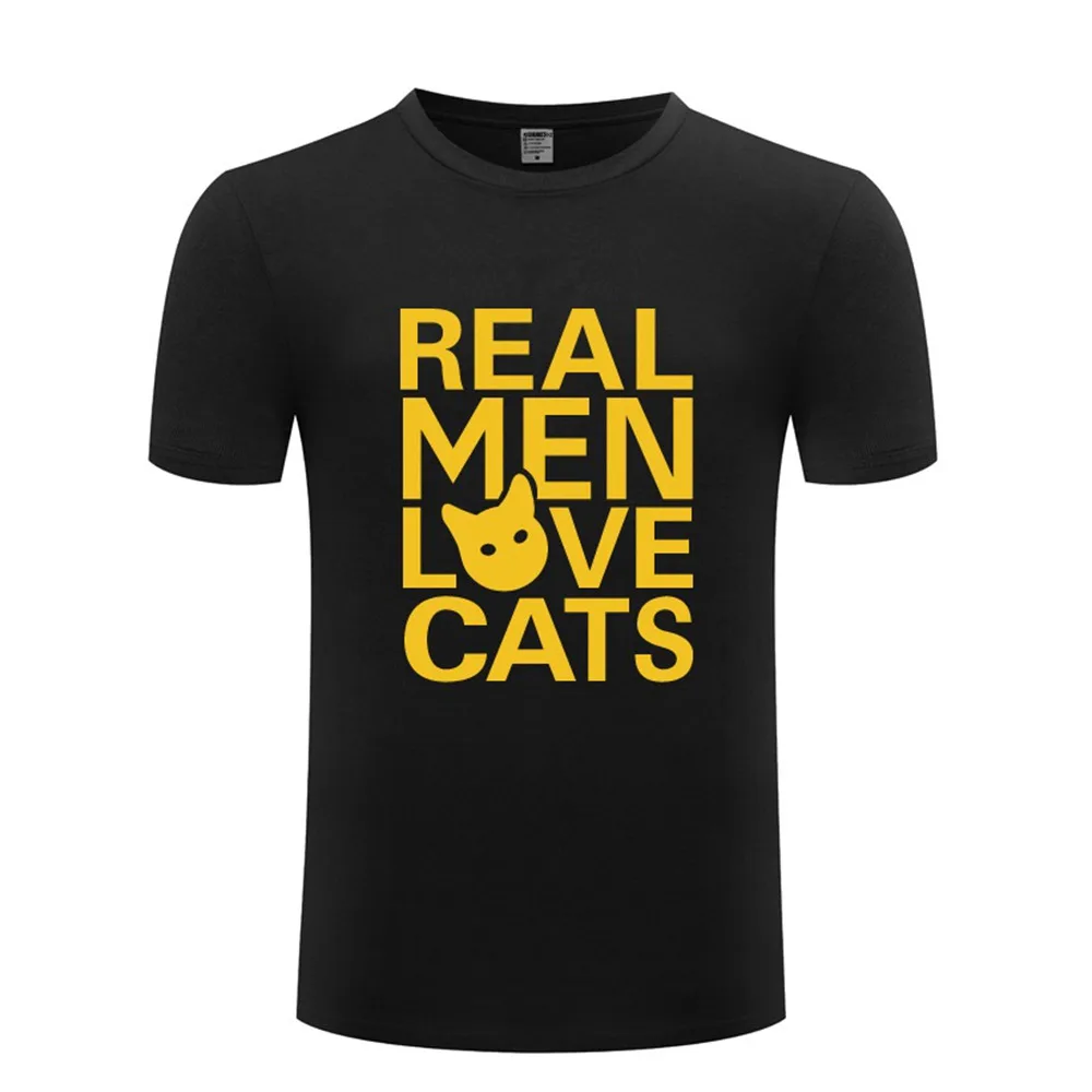 Настоящая мужская популярная футболка с надписью «Love Cats», Мужская Классическая футболка унисекс, хлопковая футболка для мужчин, Новинка