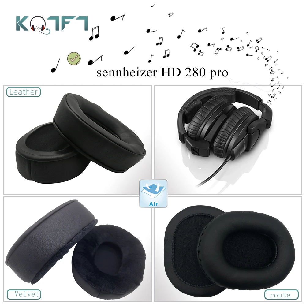 

KQTFT 1 Pair of Velvet leather Replacement EarPads for sennheizer HD 280 pro Headset Earmuff Cover Cushion Cups