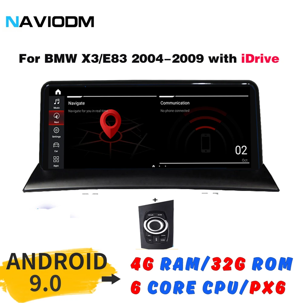 Android 9,0 4G Ram автомобильный dvd-плеер автомобильный мультимедийный плеер Авто Аудио для BMW X3 E83 2004-2009 с iDrive радио gps синий антибликовый