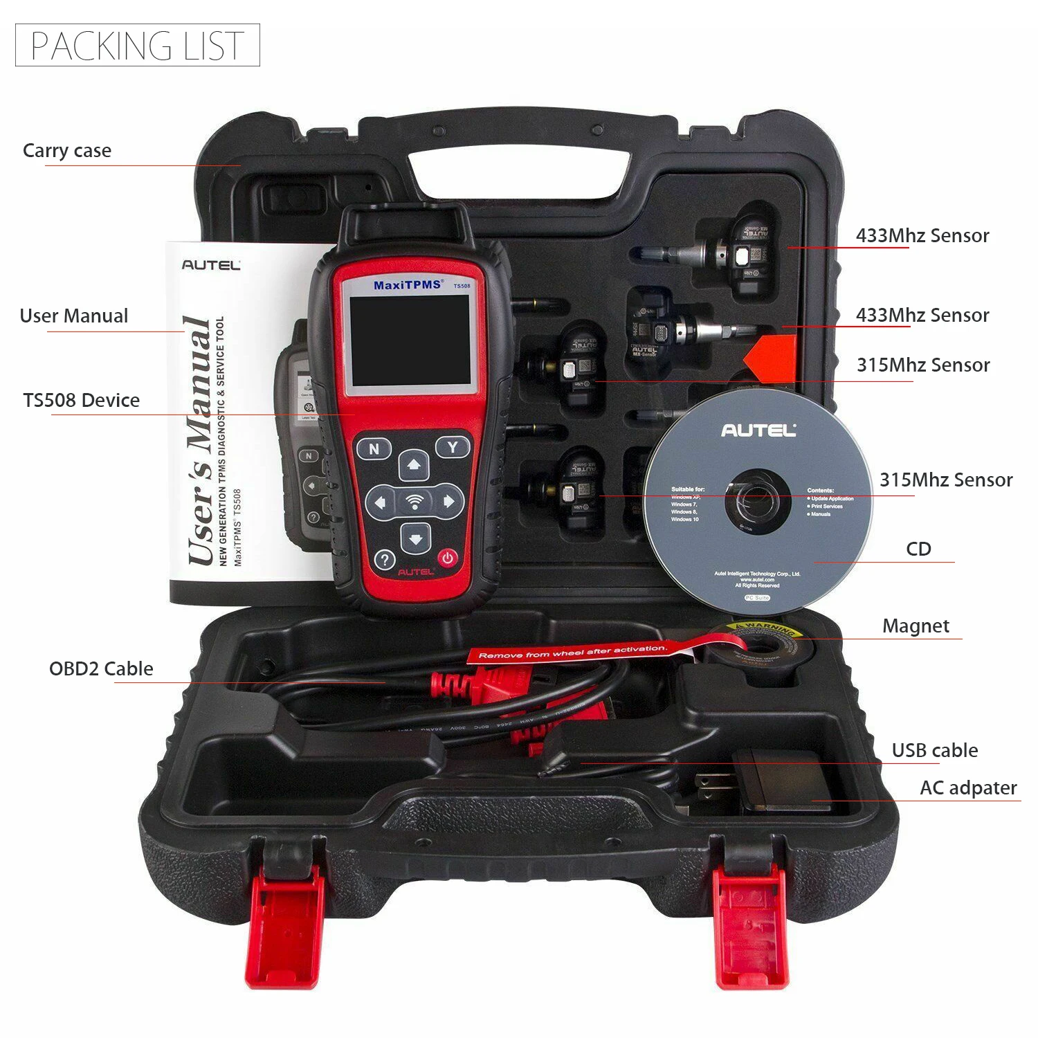 Autel TS508K TPMS диагностический инструмент датчик проверки состояния Системы
