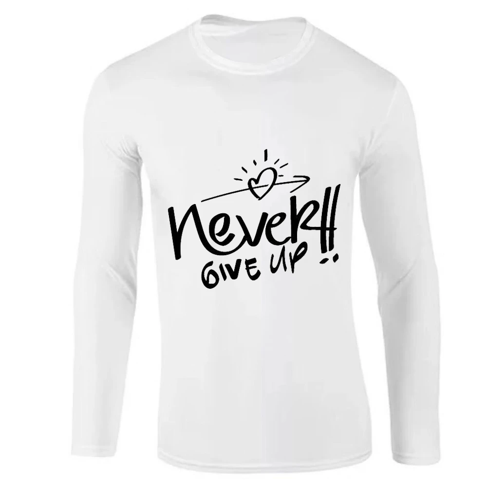 Never Give Up T Shirt Salah Barcelona 4-0 Tee Fan Football Men's Long Sleeve T-shirt Premium Quality Cotton Streetwear Casual
