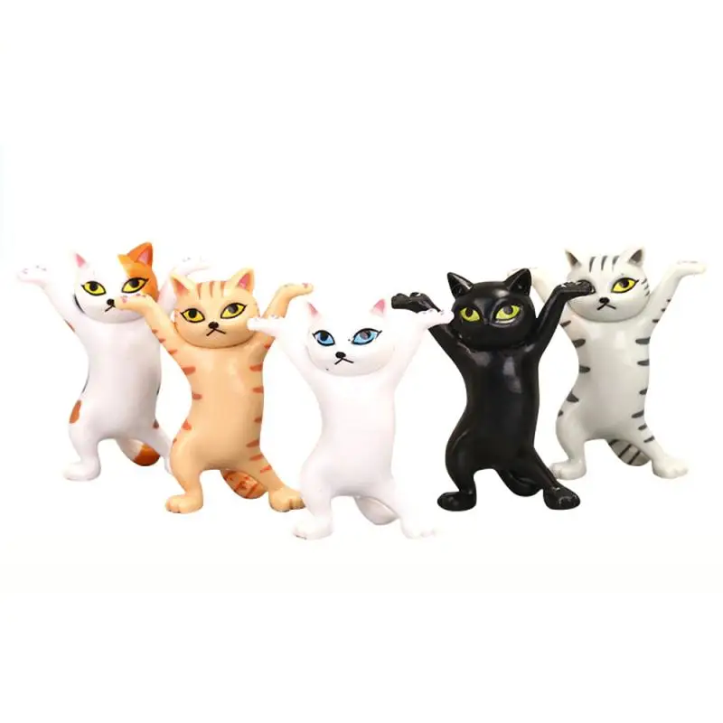 1pc Funny Cat Pen Holder Black Gift Pen Holders Toys Weightlifting Cat Kids Adult Doll Toy Home Figurines Decoration ornament crafts miniature figurines resin ornaments miniature ornament lucky cat statue resin crafts cat toy ornaments cat figurine decoration cat figurines