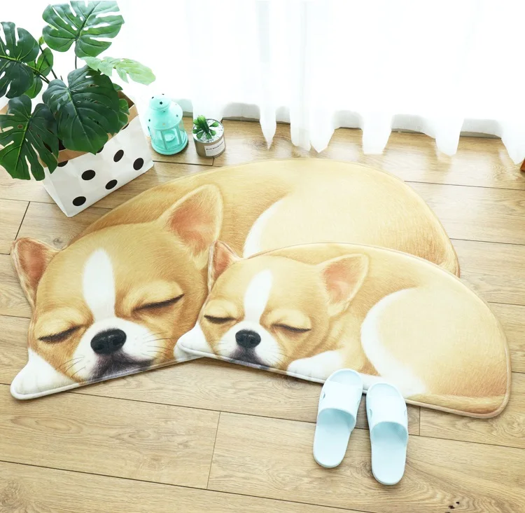 Креативный 3d коврик стилизованный для собак Нескользящие Коврики для домашних животных для гостиной ковры для спальни кухня ванная комната коврик 24 цвета