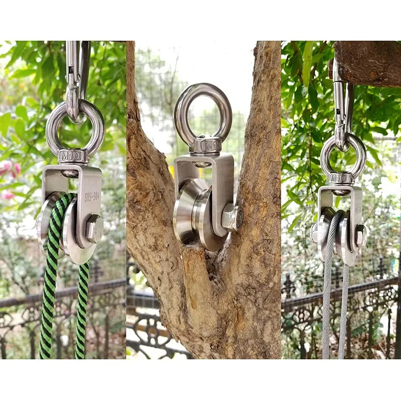 V Type Swivel Pulley 304 Stainless Steel Duplex Bearing Silent Detachable 360 Degree Rotation Heavy Duty Traction Wheel | Инструменты