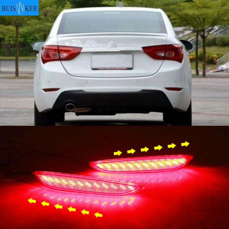 

2Pcs For Buick Excelle 2015-2017 Red LED Rear Bumper Reflector Light Tail Brake Parking Warning Driving Lamp Fog Light