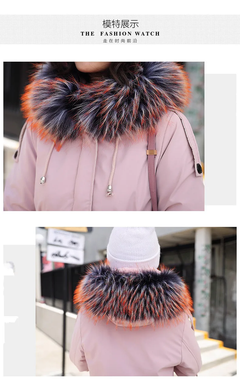 KMETRAM зимняя куртка женская парка с воротником из искусственного меха женское длинное пальто в Корейском стиле женская теплая парка с подкладкой из искусственного меха Manteau Femme 988