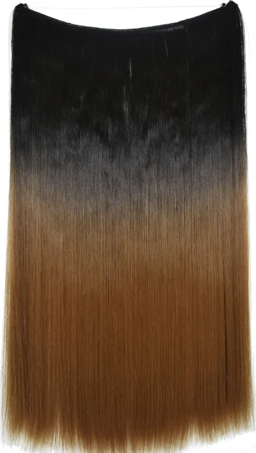 TOPREETY Heat Resistant Synthetic Hair 100gr Silky Straight Elasticity Invisible Wire Halo Hair Extensions 8006 1T27