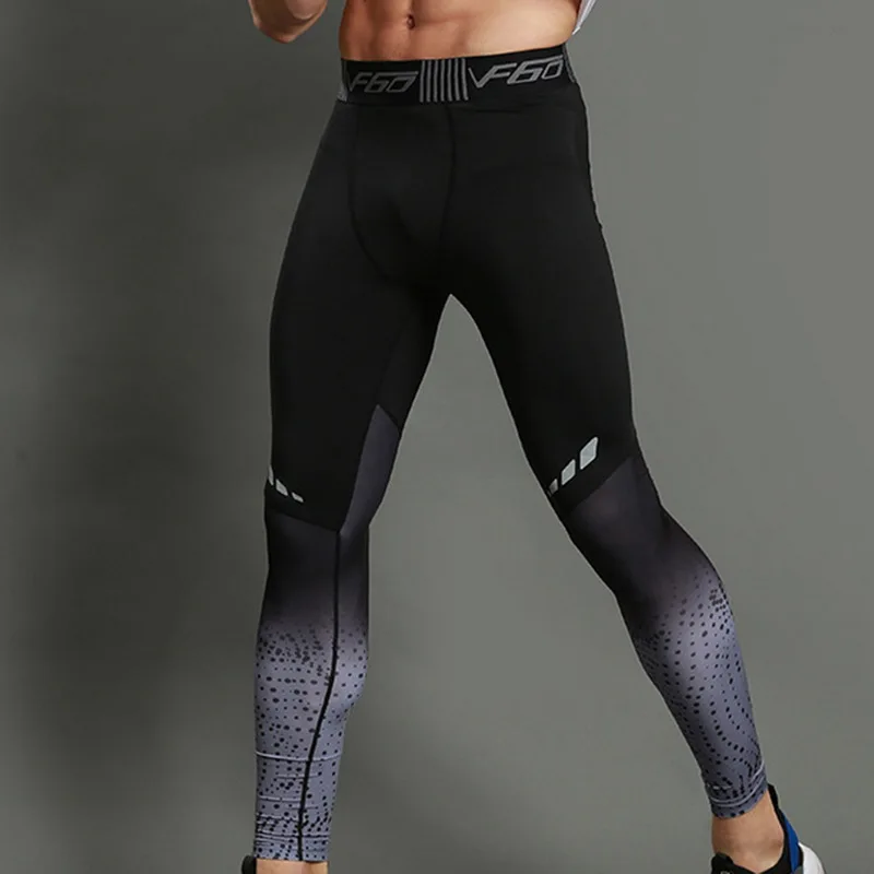 Men's Training Pant Patchwork Leggings Pants high-waist Elastic Sports Fitness Workout  Yoga Sportswear Bottoms Running Pants
