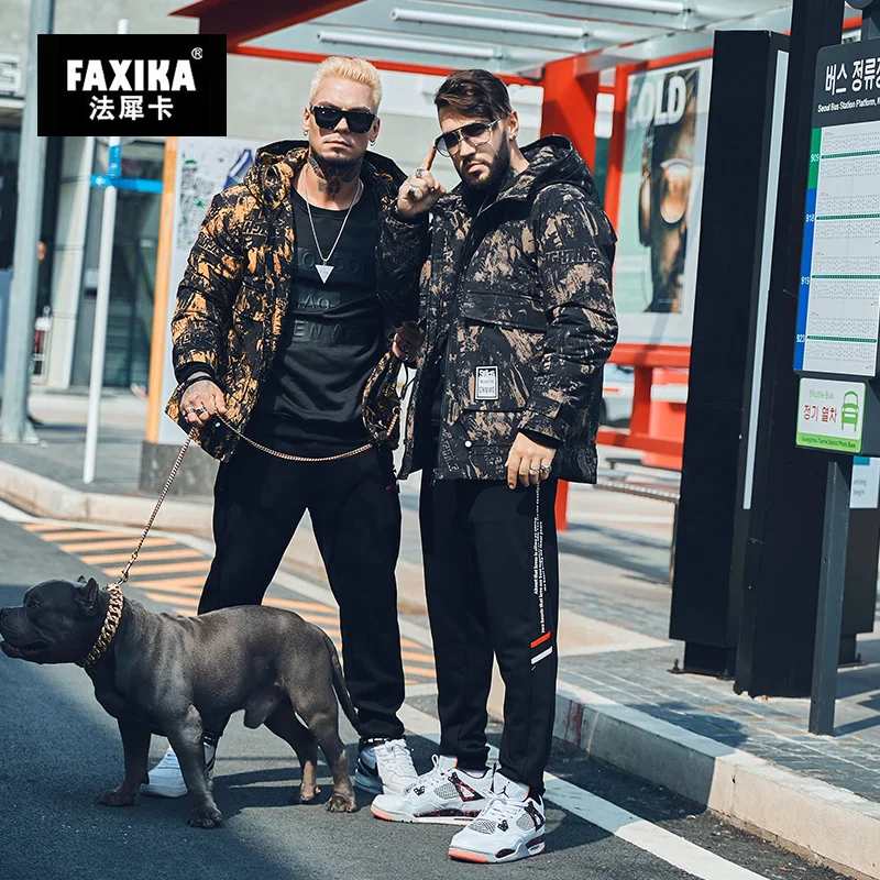 FAXIKA, большой размер, Мужская Новая камуфляжная оснастка, пуховик, мужское жирное удобрение, увеличенное зимнее пальто