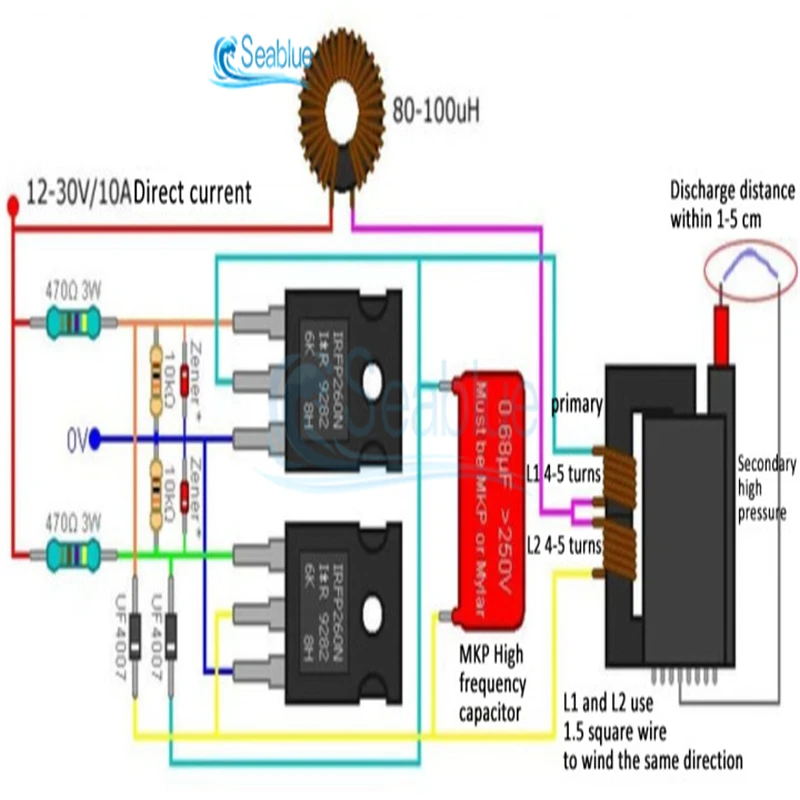 DC 12-30V ZVS Tesla Drive Board Coil Flyback Driver 1 Set