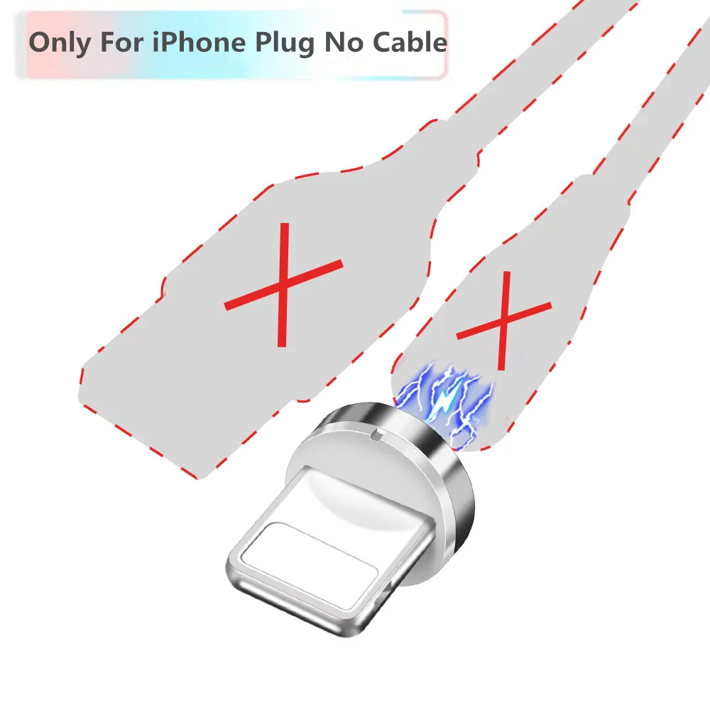 Магнитный кабель Олаф 1 м 2 м 3 А, кабель для быстрой зарядки micro usb type c для быстрой зарядки iPhone 3,0, магнитный кабель USB c type-C - Цвет: Only For iPhone Plug