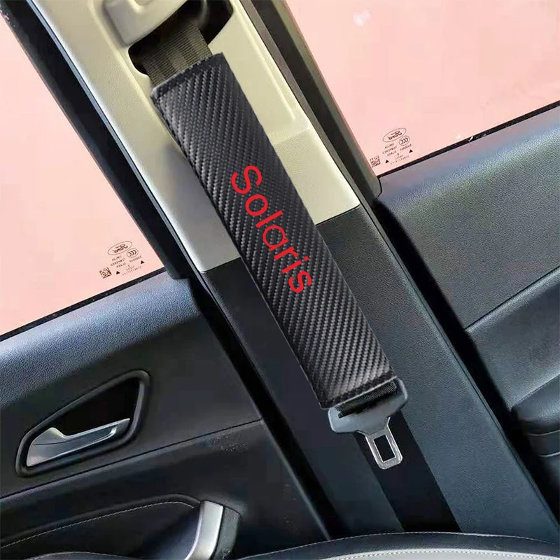 2PC Car Seat Belt Shoulder Pad Cover for Hyundai Solaris Comfort Pads Car Seatbelt Safety Cushion Car-styling - Название цвета: RED  x 2PCS