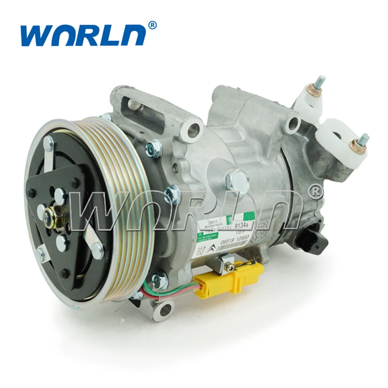 Авто AC компрессор для Peugoet/CITROEN 207/307/308/C4 9659875780/6453WK/6453WL/648708/9670318880/6453QJ/6453QK/6453ZZ/9671216280