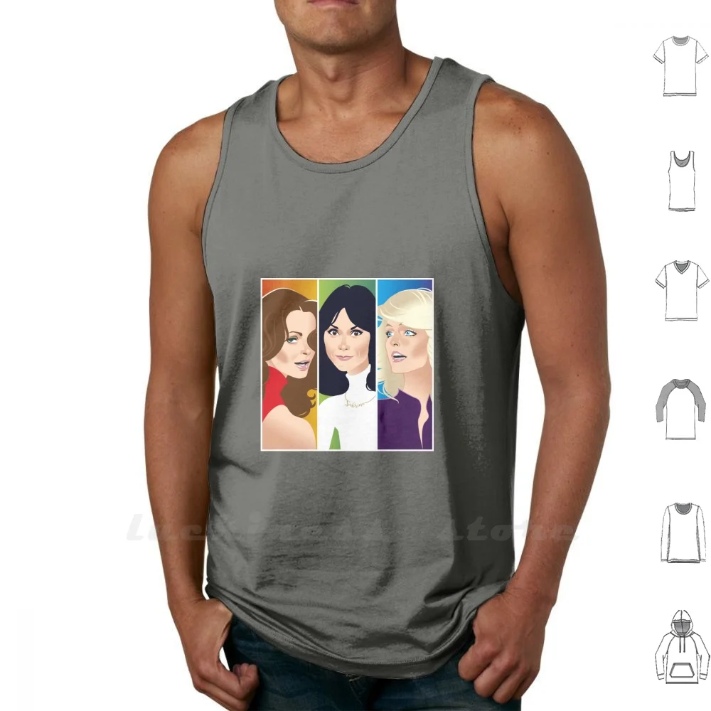 My Angels Vest Tank Top Cotton Sleeveless Farrah Fawcett Kate Jackson Jaclyn Smith Jill Munro Sabrina Duncan Garrett Charlies | Мужская