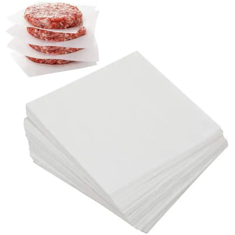 100Pcs Hamburger Patty Paper Waxed Butcher Paper Sheet Non-stick Parchment  Paper Round Wax Paper for Patty Storing - AliExpress