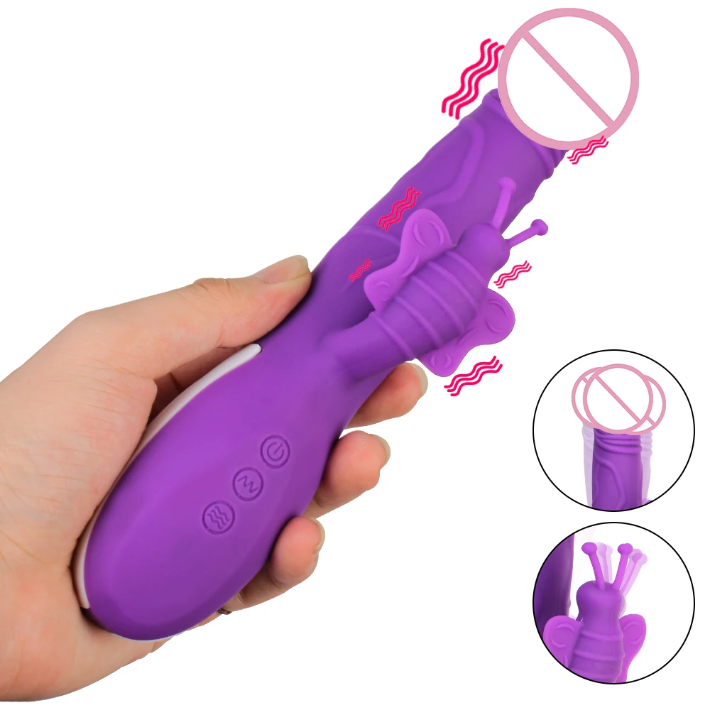 Фаллоимитатор-бабочка вибратор Стимулятор клитора секс-игрушки вращение на 360