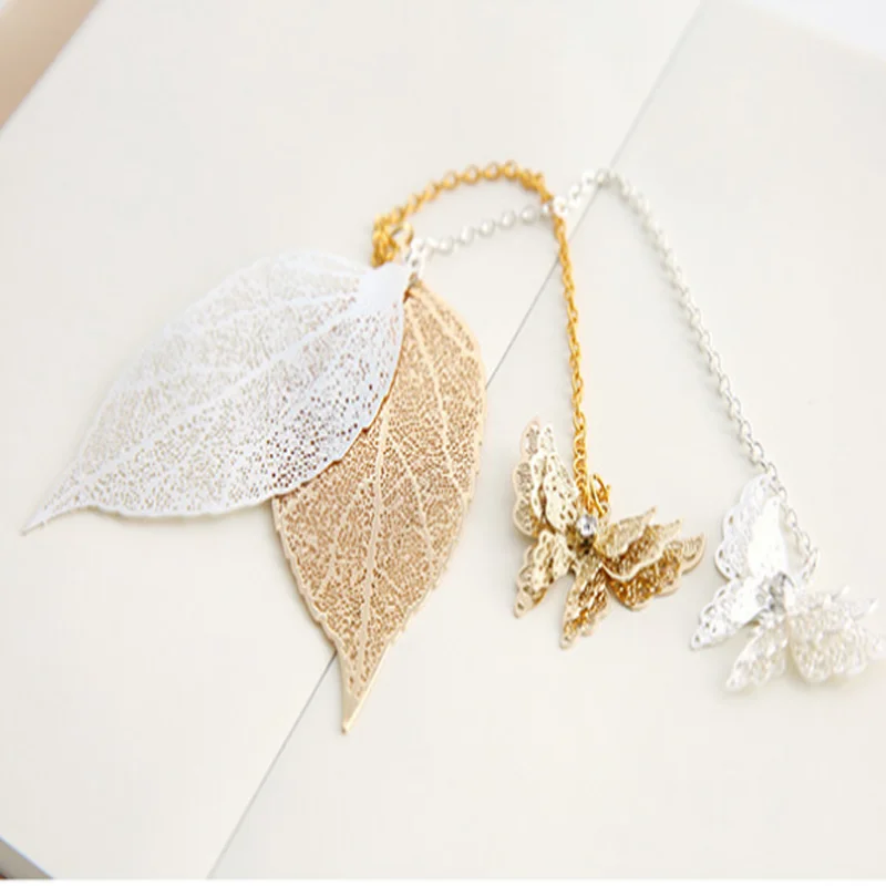 1 шт. милые Подвески в виде бабочек и листьев металлические закладки для книг