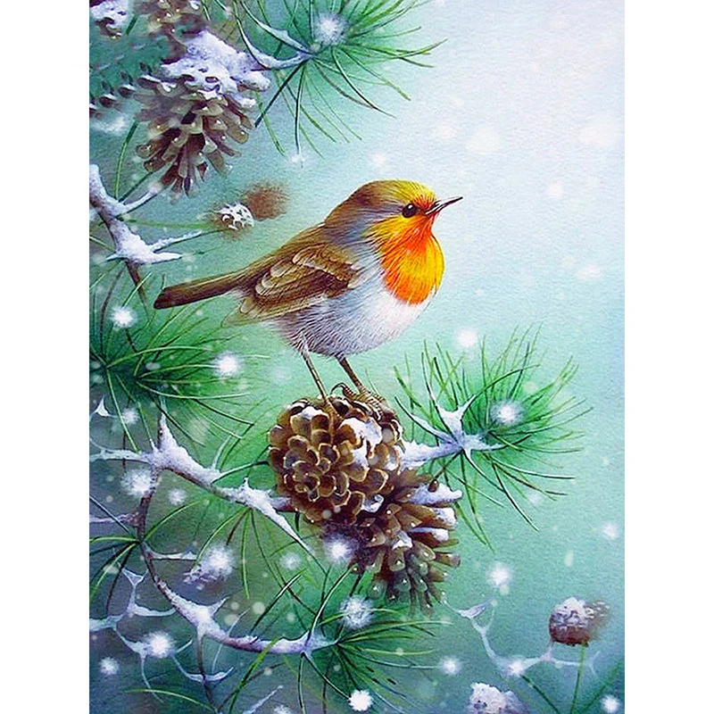 Christmas 5D DIY Diamond Painting Full Square/Round Embroidery Bird Picture of Rhinestones Mosaic Home Decoration FG2016 | Дом и сад