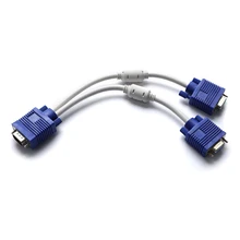 

Male To 2 VGA Two HDB15 Female Splitter Adapter Extension Cable