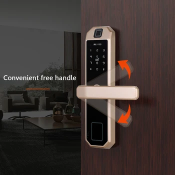

Smart Fingerprint Lock 4 Ways to Unlock Intelligent Audio Navigation Touchscreen Fingerprint Lock Anti-peep Anti-decode