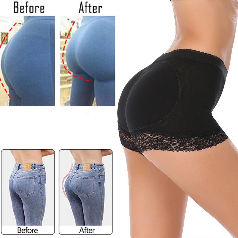 Lace Seamless Women Shaper Butt Lifter Enhancer Padded Control Panties Boyshort Briefs Fake Ass Buttock Hip Pants Underwear
